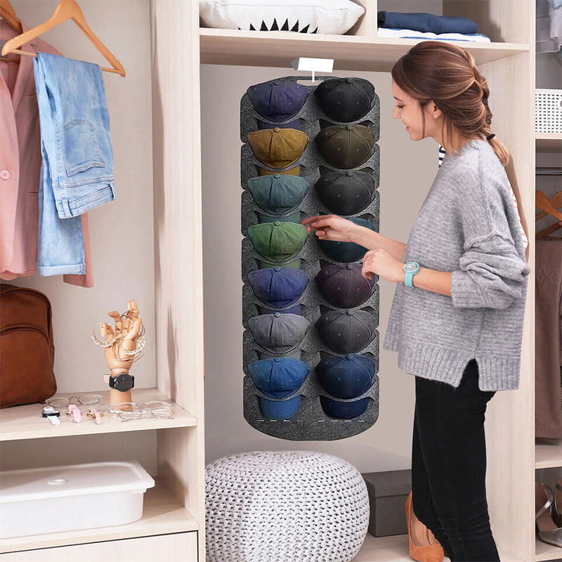 Hængende multi-pocket hat organiseringsholder