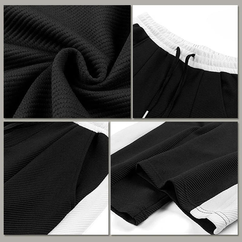 Herren-Outfit, lässiges 2-teiliges kontrastierendes Sport-Jogging-Trainingsanzug-Set