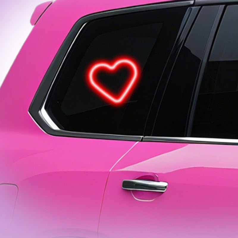 Solarbetriebene Herz-Neon-Ambienteleuchte für die Heckscheibe des Autos