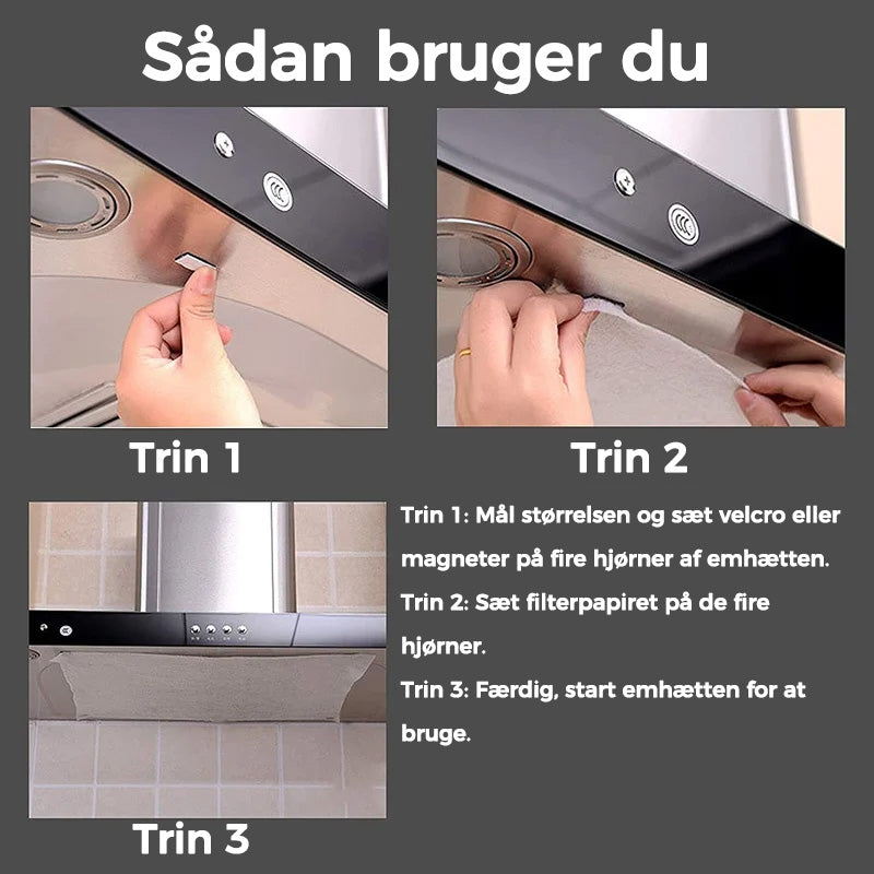 Køkkenhætte filterpapir