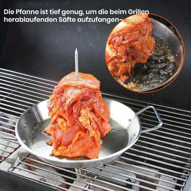 Edelstahl-Grillpfanne mit vertikaler Schraubenform