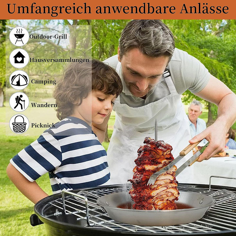Edelstahl-Grillpfanne mit vertikaler Schraubenform