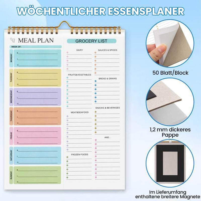 Wöchentliches Essensplanungstagebuch
