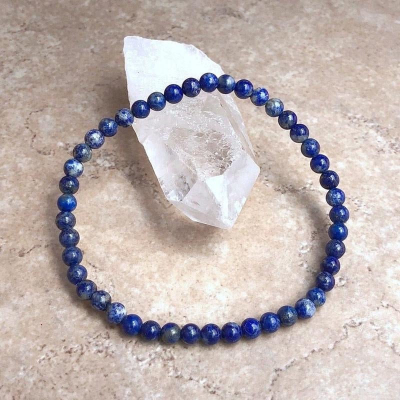 Naturlig Lapis Lazuli stenperlearmbånd