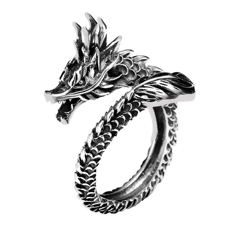 Silberner Drachen-Ungewöhnlicher Ring