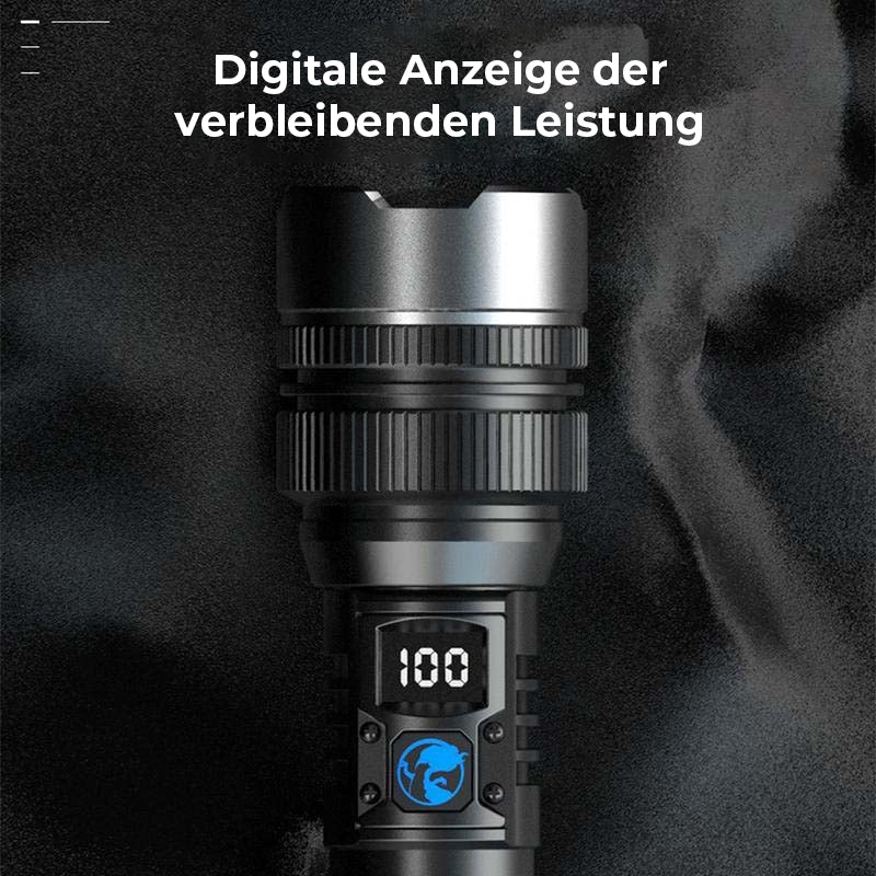 Wiederaufladbare 2-in-1-Taschenlampe mit Digitalanzeige und starkem Licht