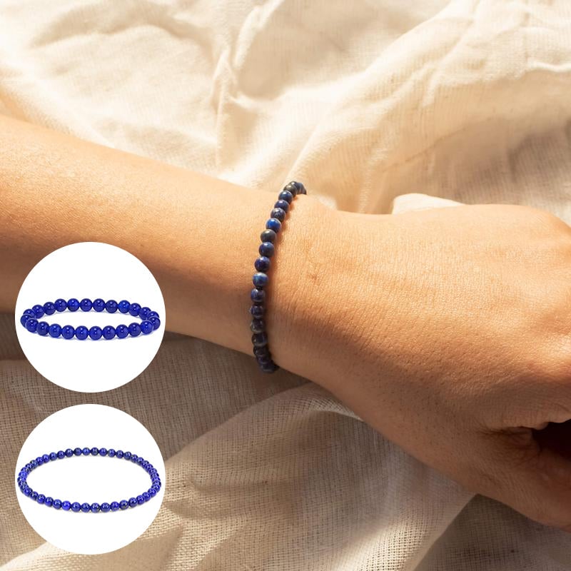 Naturlig Lapis Lazuli stenperlearmbånd