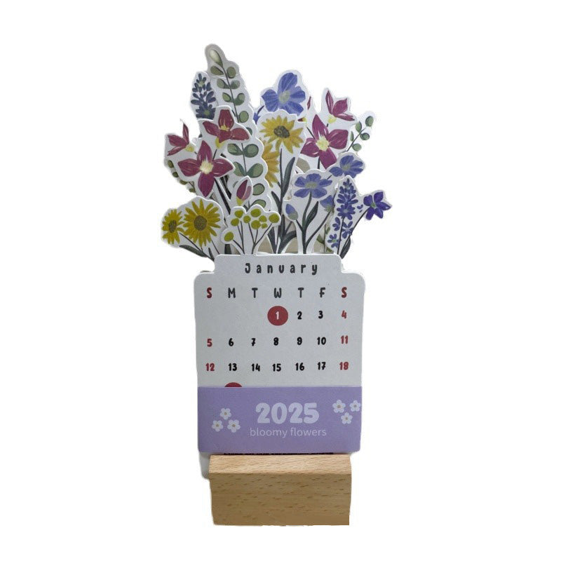 2025 blomstrende skrivebordskalender
