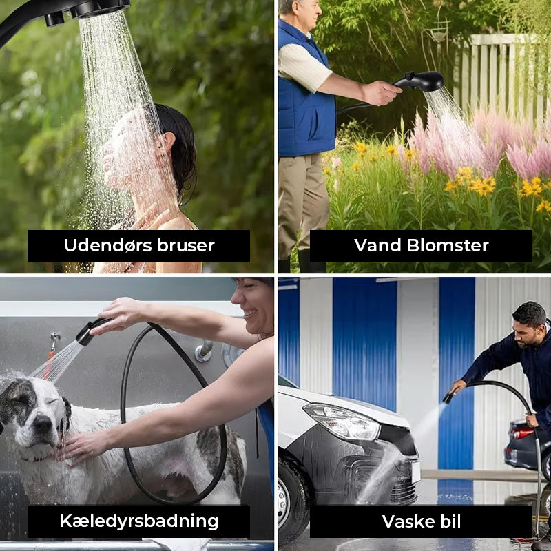 Bærbar genopladelig udendørs campingbruserpumpe