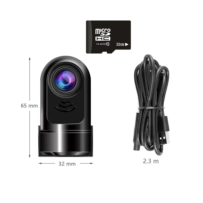1080P HD 360° roterende Mini ADAS Dashcam
