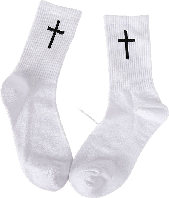 Schwarze und weiße Kreuzsocken