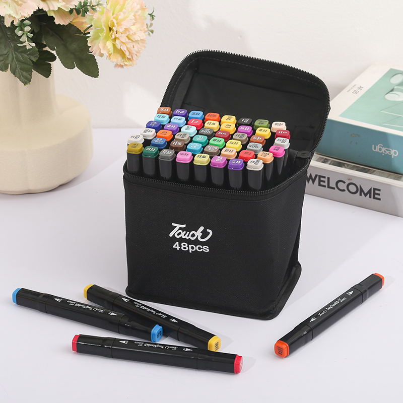 80 farver Premium Dual Tip Markers Sæt med bæretaske