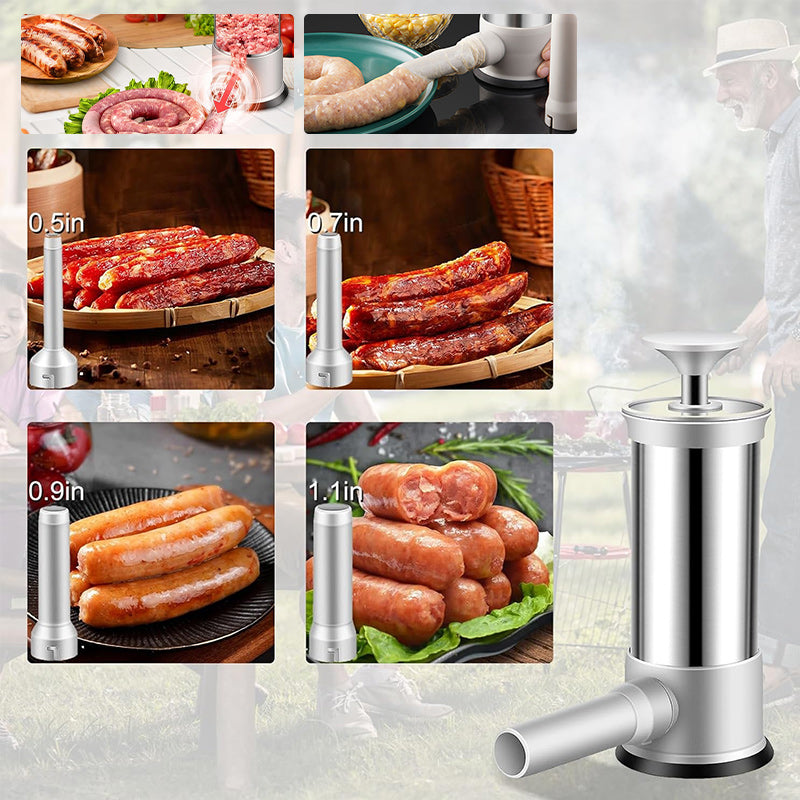 Wurstfüller mit 4 unterschiedlich großen Füllrohren
