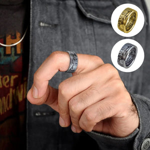 1945 gravierter Halbdollar Münz Ring