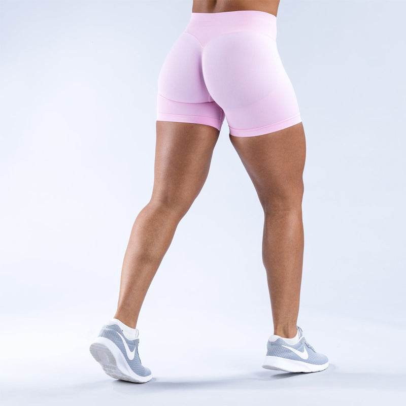 Einfarbige Sportshorts mit hoher Taille für Damen