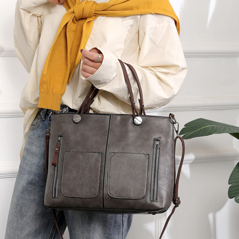 Damen Vintage Leder Umhängetasche