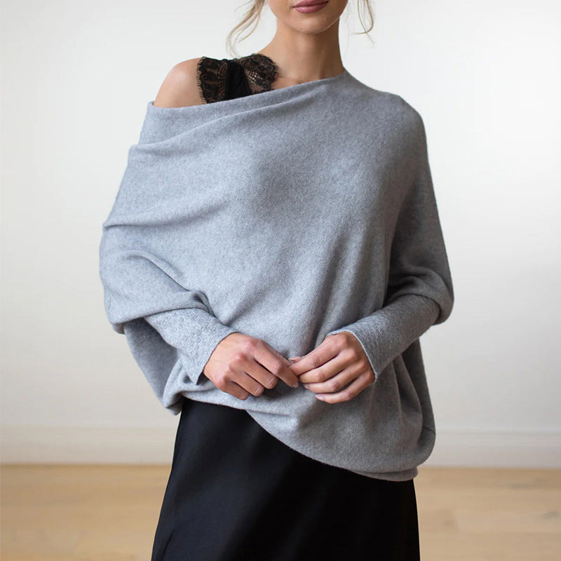Asymmetrisch drapierter Pullover