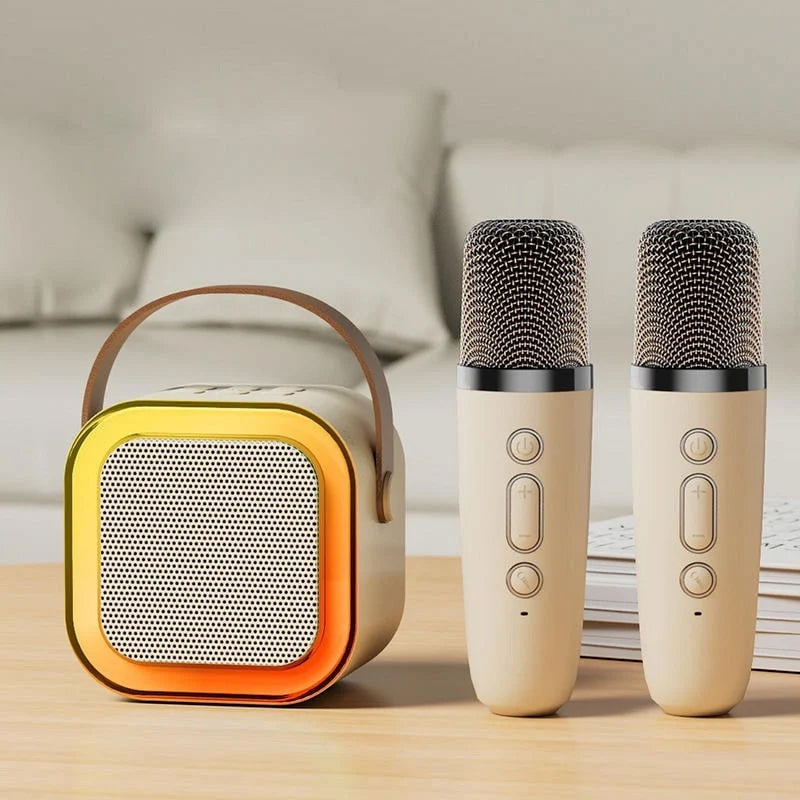 Mini-Karaoke-Maschine für Kinder mit drahtlosen Mikrofonen
