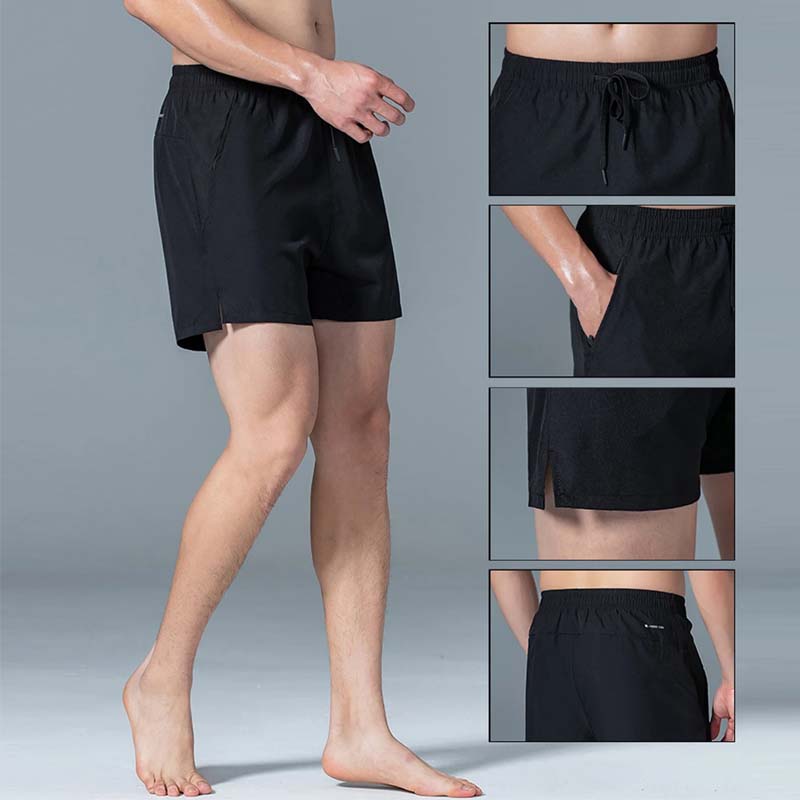 Schlichte, einfarbige Shorts mit Kordelzug und Tasche für Herren