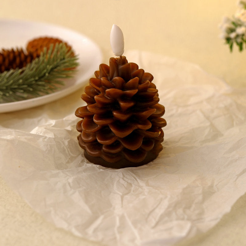 Flammefri Pinecone stearinlys