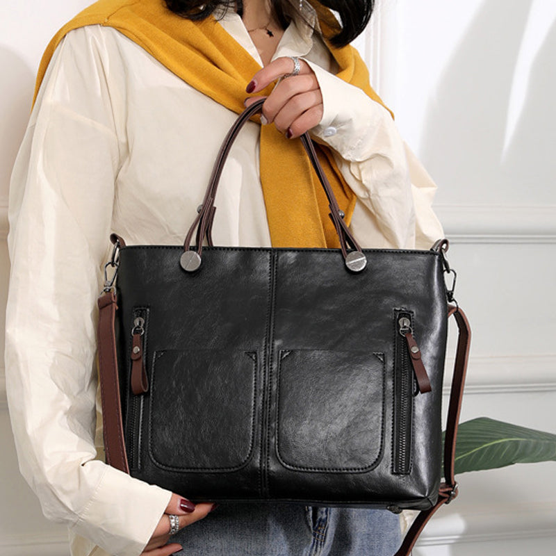 Damen Vintage Leder Umhängetasche