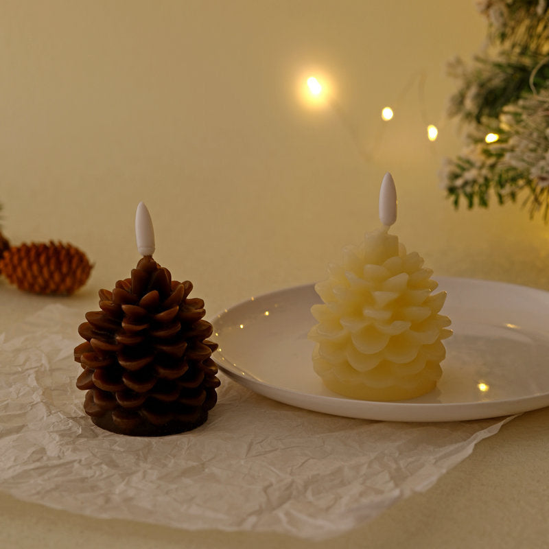 Flammefri Pinecone stearinlys