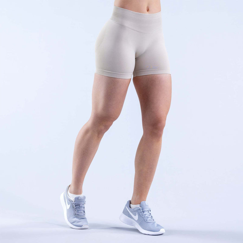 Einfarbige Sportshorts mit hoher Taille für Damen