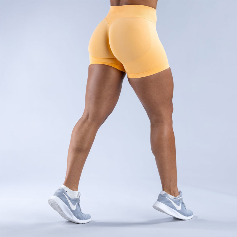 Einfarbige Sportshorts mit hoher Taille für Damen