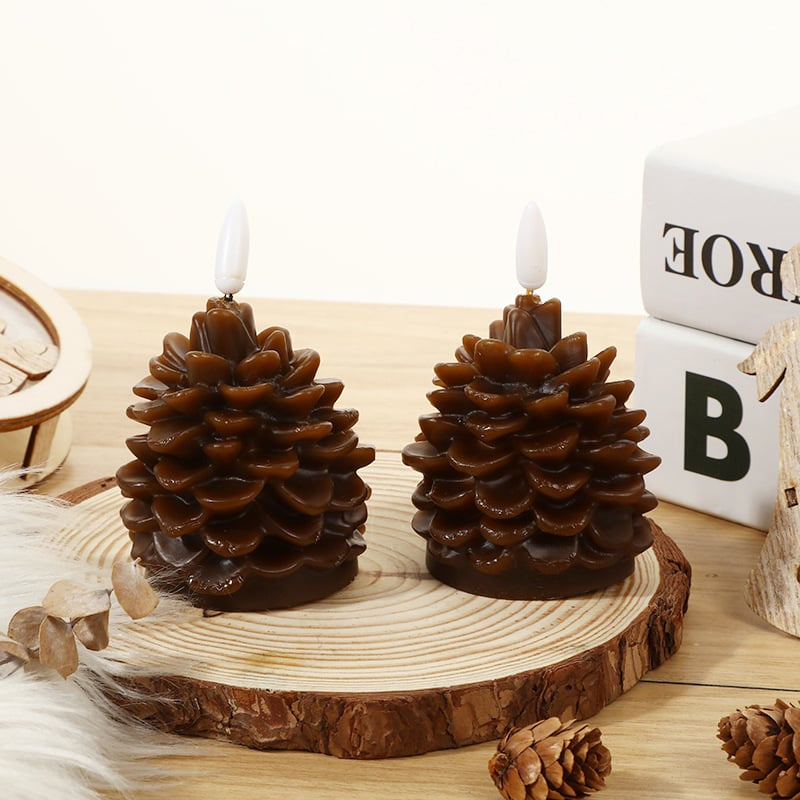 Flammefri Pinecone stearinlys