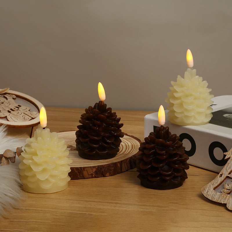 Flammefri Pinecone stearinlys