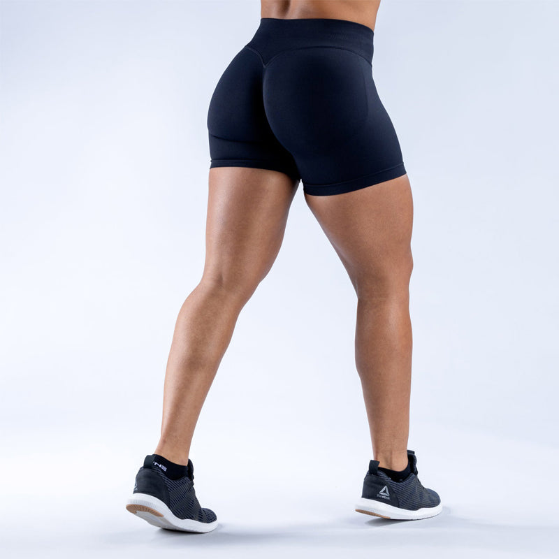 Einfarbige Sportshorts mit hoher Taille für Damen