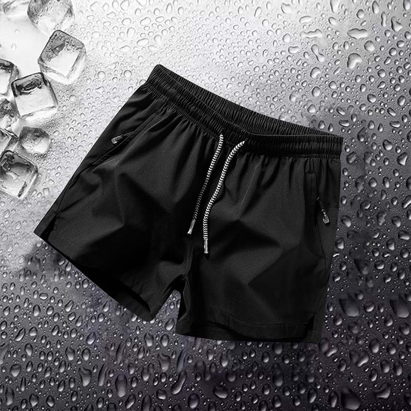 Schlichte, einfarbige Shorts mit Kordelzug und Tasche für Herren