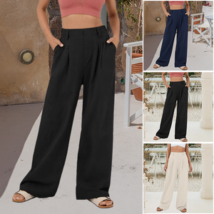 Hose mit hohem Bund und weitem Bein