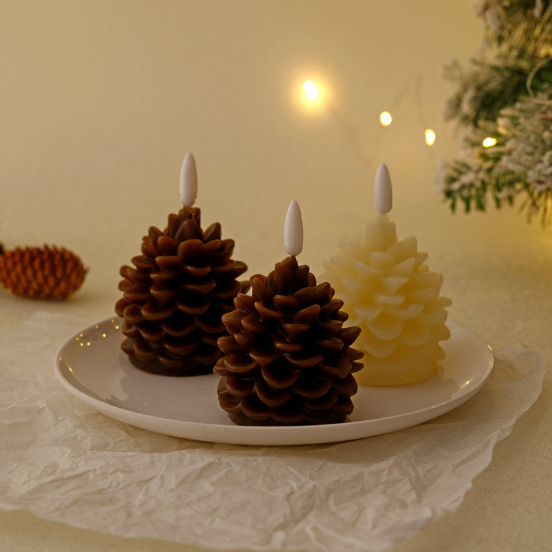 Flammefri Pinecone stearinlys