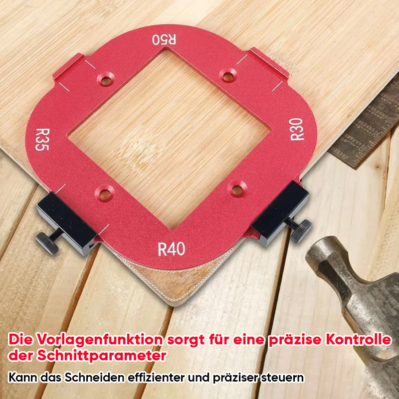 Positionierungsform für runde Ecken in der Holzbearbeitung