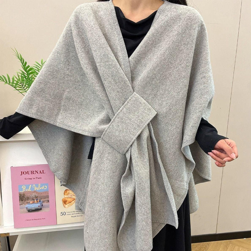 Damen Cape-Tuch in Uni-Farbe