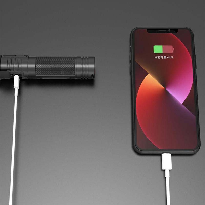 Wiederaufladbare 2-in-1-Taschenlampe mit Digitalanzeige und starkem Licht