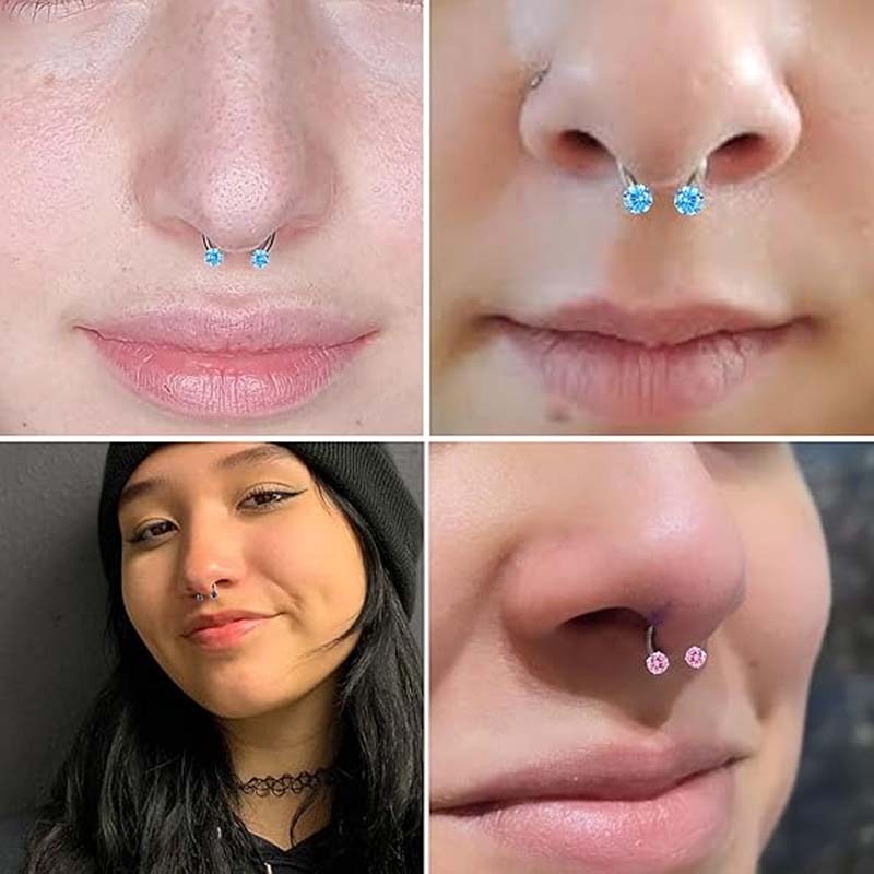 Zirkonia Hestesko Ring med Gængede Sten til Piercinger
