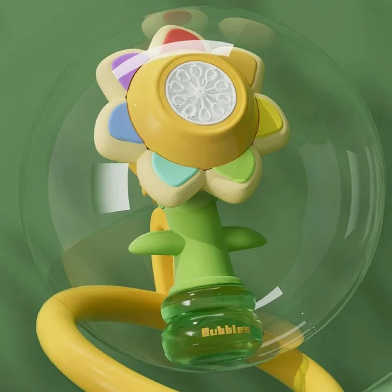 Tragbares elektrisches Seifenblasenspielzeug in Sonnenblumenform