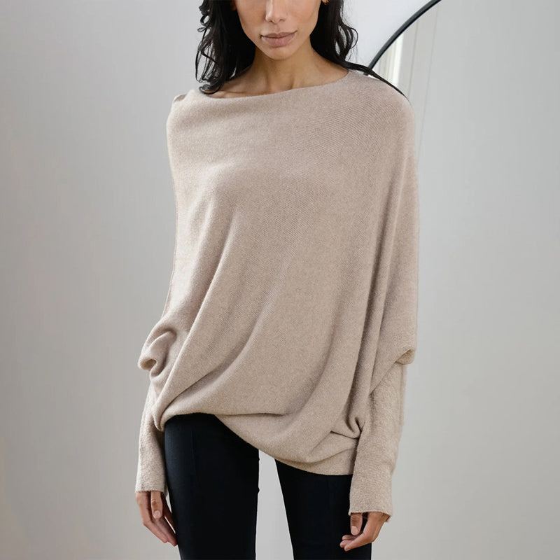 Asymmetrisch drapierter Pullover