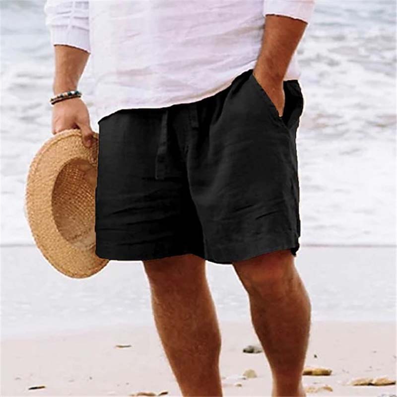 Herren-Strandshorts aus Baumwoll Leinen