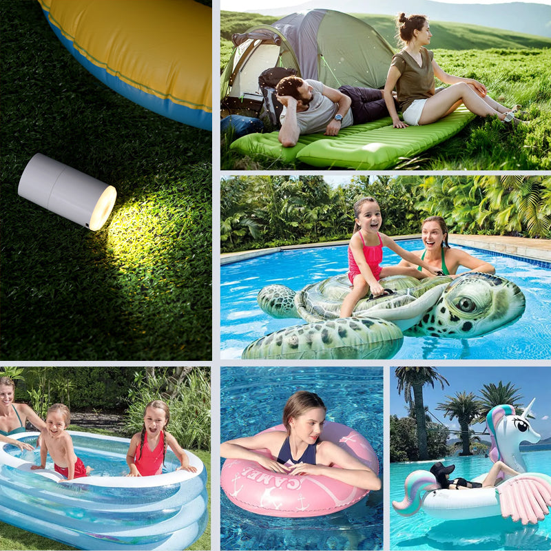 Tragbare Luftpumpe + Campinglicht