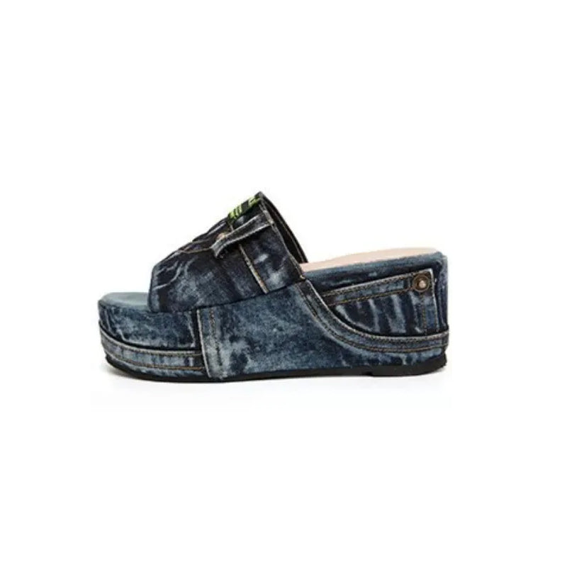 Denimsandaler til kvinder