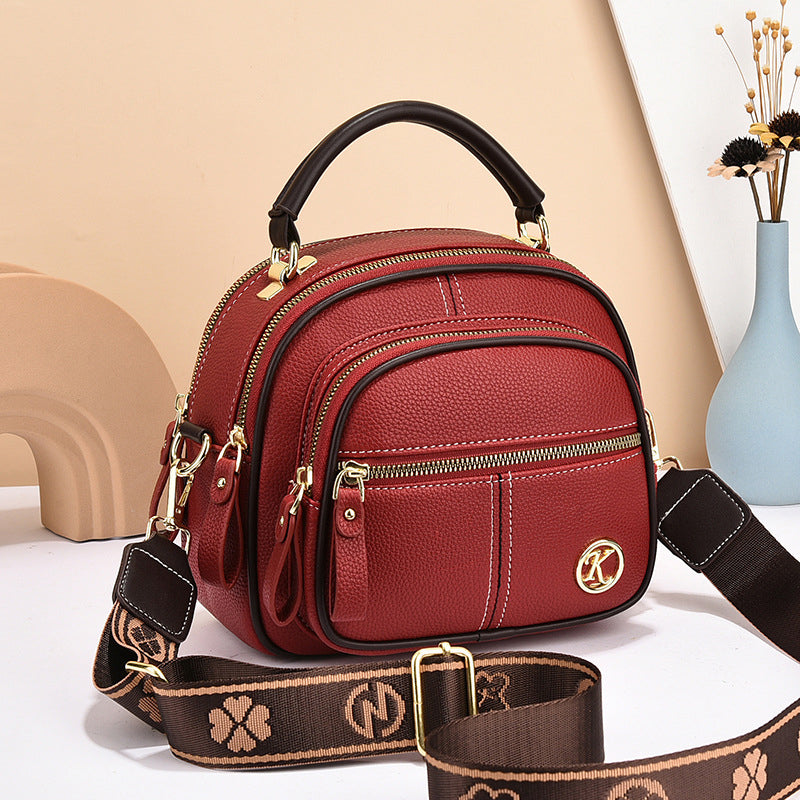 Verstellbare Ledertasche mit breitem Schultergurt