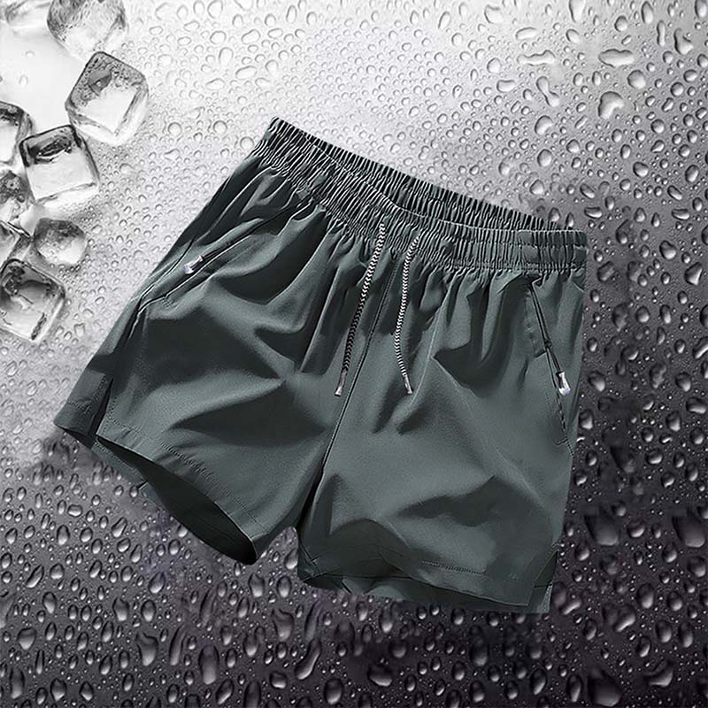 Schlichte, einfarbige Shorts mit Kordelzug und Tasche für Herren