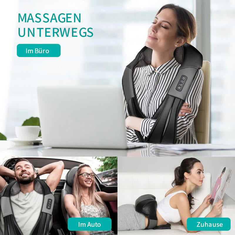 Schultermassagegerät mit Rotlichtheizung und Knetfunktion