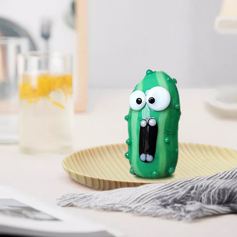 Miniatur Glas Schreiende Gurke in einer Flasche