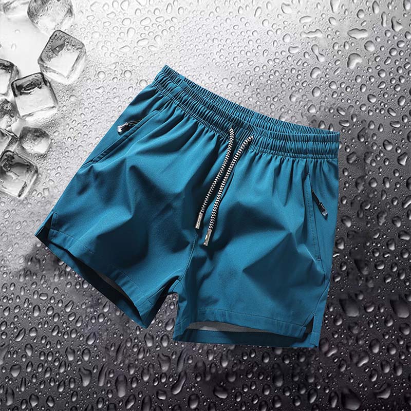 Schlichte, einfarbige Shorts mit Kordelzug und Tasche für Herren
