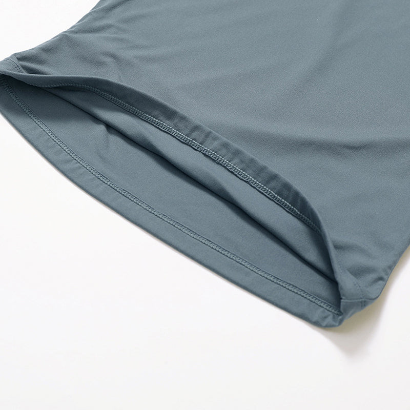 Schnelltrocknendes, langärmliges Crop-T-Shirt mit Rundhalsausschnitt