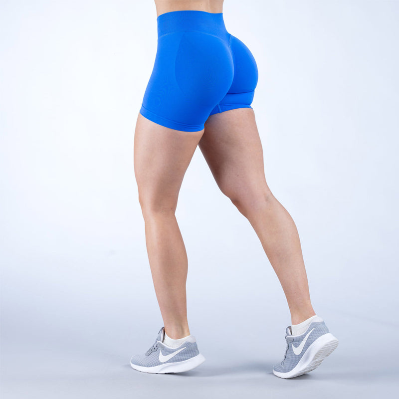 Einfarbige Sportshorts mit hoher Taille für Damen